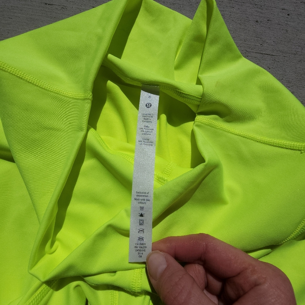 Lululemon Wunder Under High-Rise Leggings Size 8 Highlight Yellow 28" Inseam - Picture 7 of 9